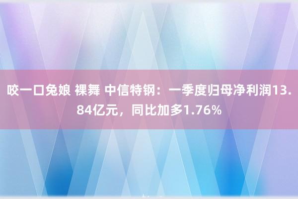 咬一口兔娘 裸舞 中信特钢：一季度归母净利润13.84亿元，同比加多1.76%